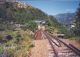 松木川を渡る廃線跡